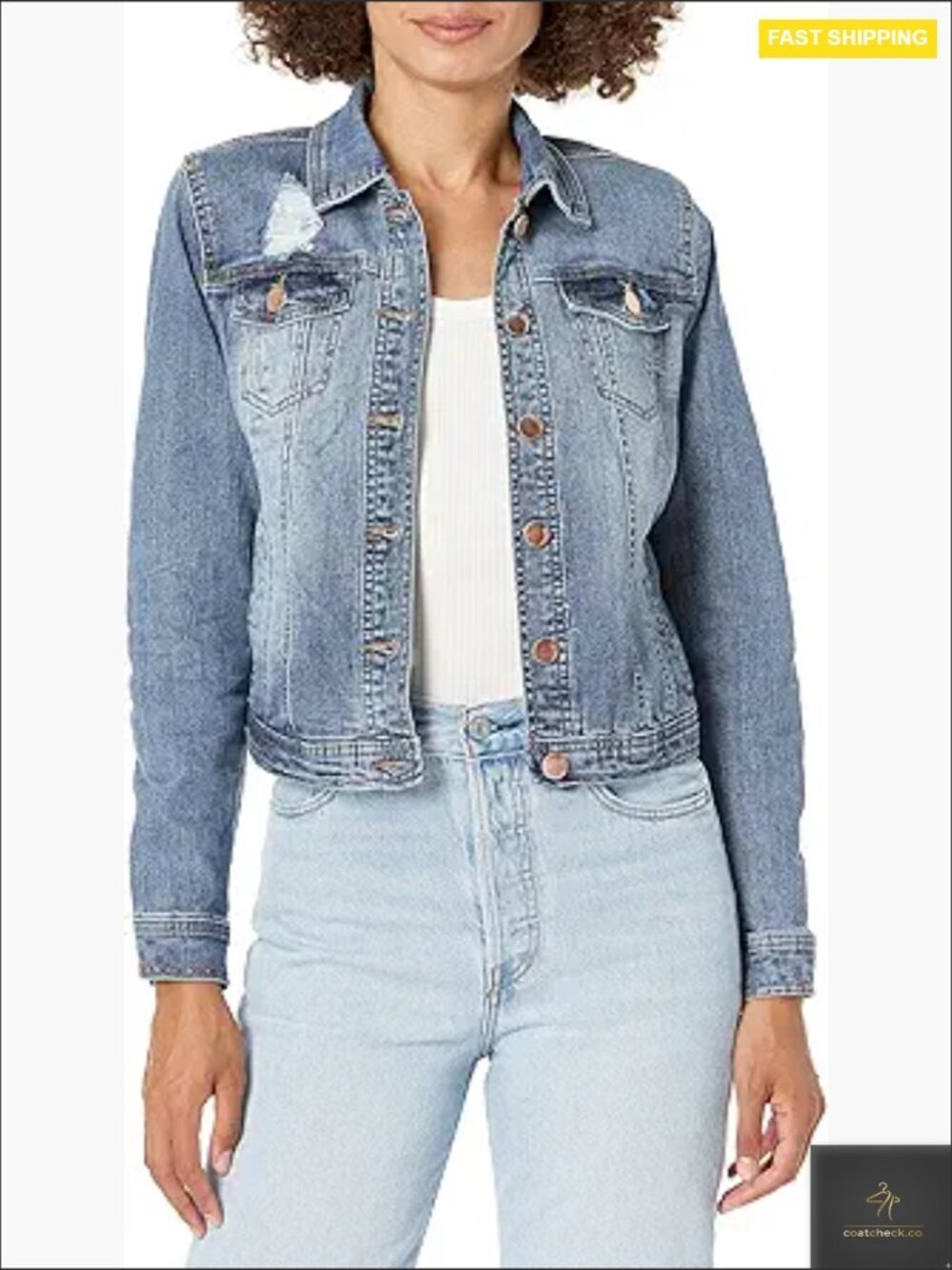 Classic Denim Jacket Relaxed Fit Aviator Style Casual Wear Y2K